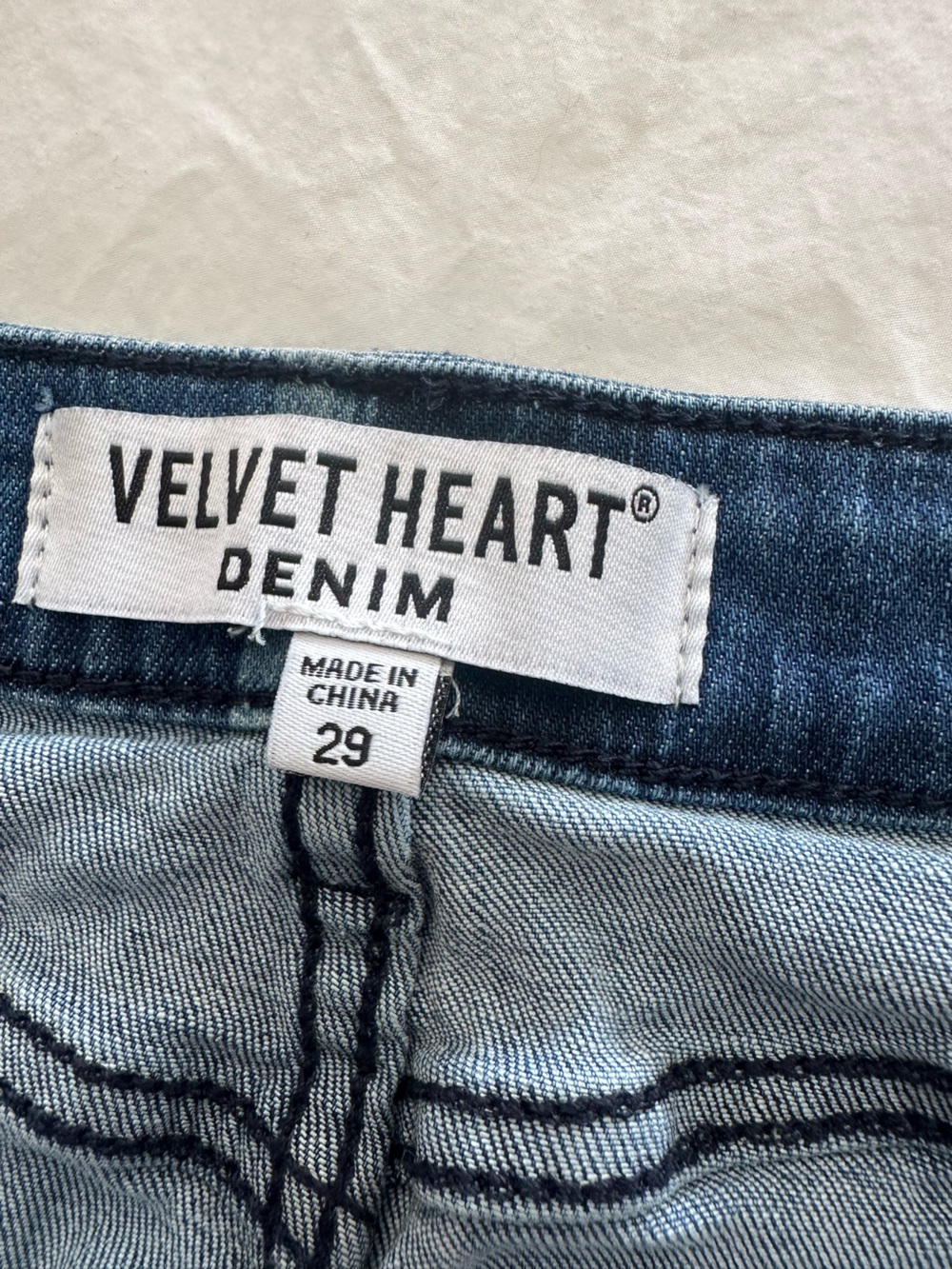 Velvet Heart Blue Striped Button-Front Denim Skirt, size 29 - Picture 6 of 12